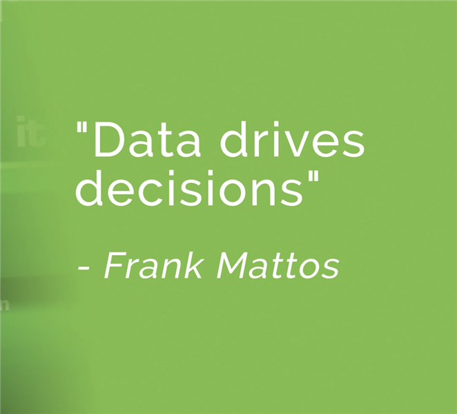 a man saying "data drives decisions" 